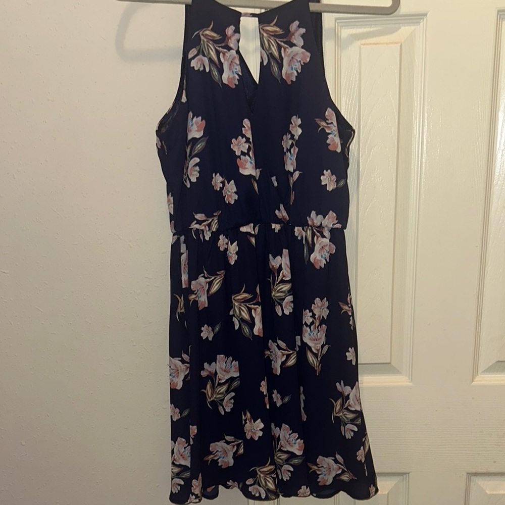 Lush Blue Halter Mini Sundress for Weddings